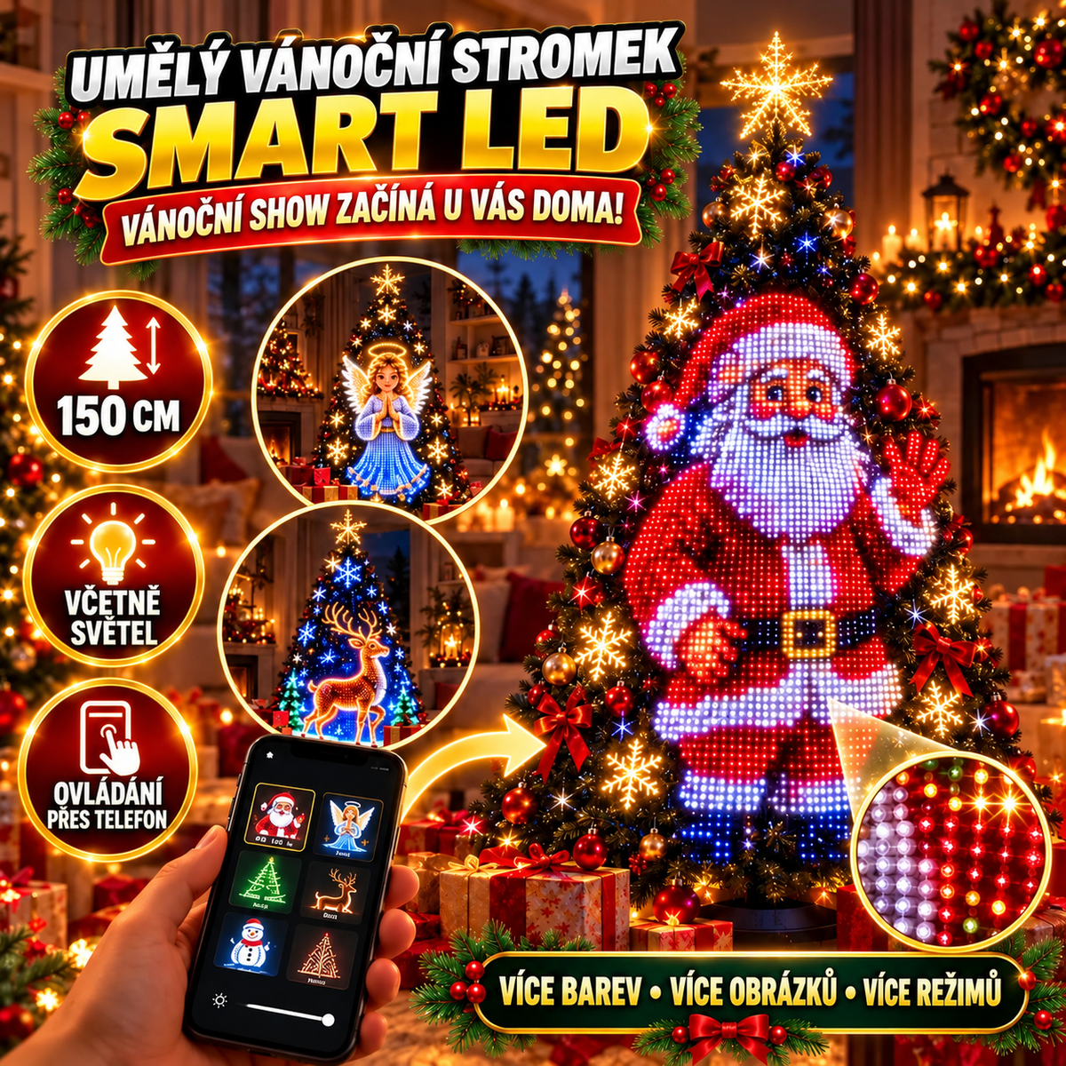 Chytrý LED vánoční stromek PlnýSvětel™