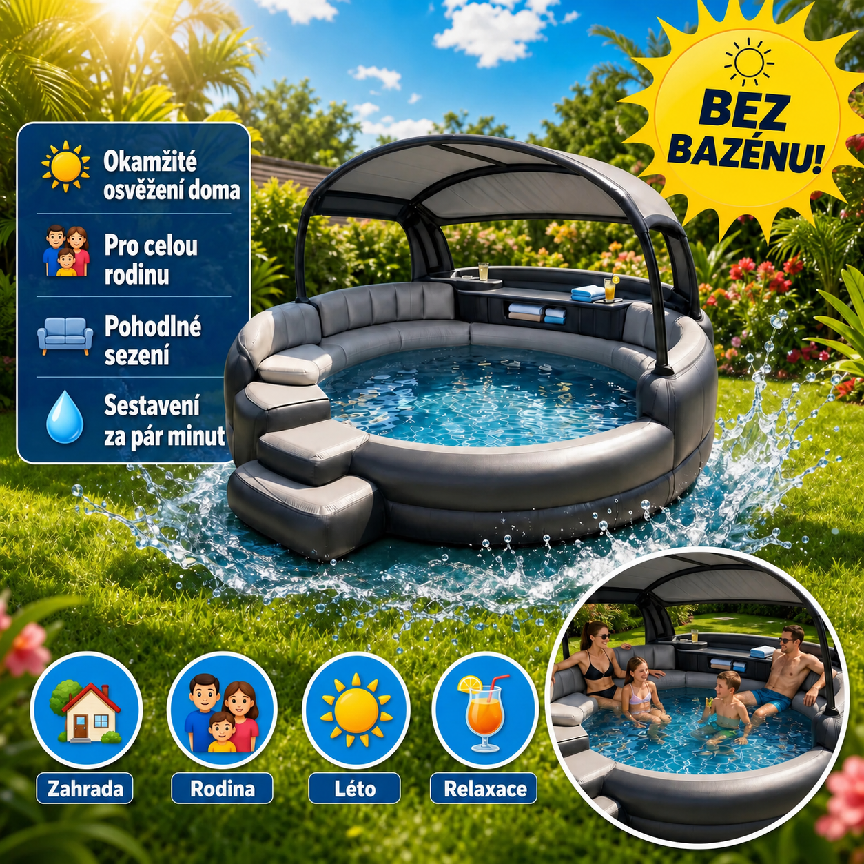 Bazén AquaRelax™ s Pohodlným Posezením
